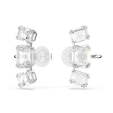 Swarovski Millenia Clip Earrings Octagon cut, White, Rhodium plated