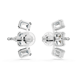 Swarovski Millenia Clip Earrings Octagon cut, White, Rhodium plated