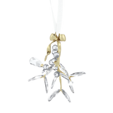 Swarovski Holiday Magic Mistletoe Ornament Gold-Tone with Clear Crystals – Available Online in Qatar & GCC