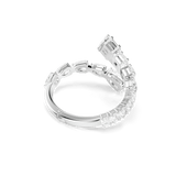 Swarovski Matrix Bangle Mixed Cuts White, Medium, Rhodium Plated