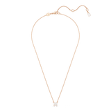 Swarovski Stilla necklace pendant Square cut, White, Rose gold-tone plated