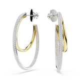 Swarovski Hyperbola hoop earrings Round cut, Medium, White, Mixed metal finish