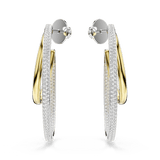 Swarovski Hyperbola hoop earrings Round cut, Medium, White, Mixed metal finish