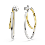 Swarovski Hyperbola hoop earrings Round cut, Medium, White, Mixed metal finish
