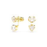 Swarovski Imber Earring Jackets Asymmetrical Design Mixed Cuts White Gold-Tone Plated