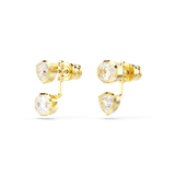Swarovski Imber Earring Jackets Asymmetrical Design Mixed Cuts White Gold-Tone Plated
