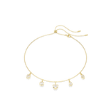 Swarovski Imber necklace, Mixed cuts, White, Gold-tone plated