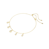 Swarovski Imber necklace, Mixed cuts, White, Gold-tone plated