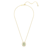 Swarovski Chroma pendant Octagon cut Green Gold-tone plated