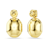 Swarovski Chroma Drop Earrings Asymmetrical Design Octagon Cut Multicolored Gold-Tone Plated