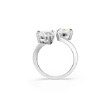 Swarovski Mesmera Attract open Ring Heart cut Pavé Heart White Silver-tone finish
