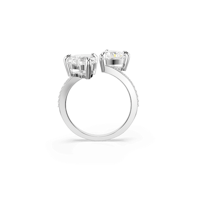 Swarovski Mesmera Attract open Ring Heart cut Pavé Heart White Silver-tone finish