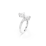 Swarovski Mesmera Attract open Ring Heart cut Pavé Heart White Silver-tone finish Size 60