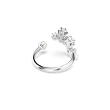 Swarovski Constella Open Ring, Crystal pearl, Round cuts, White, Rhodium plated