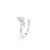 Swarovski Constella open Ring Crystal pearl Round cuts White Rhodium plated Size 52