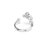 Swarovski Constella open Ring Crystal pearl Round cuts White Rhodium plated Size 52