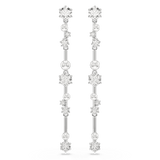 Swarovski Constella Drop Earrings Crystal Pearl Round Cuts White Rhodium Plated