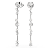 Swarovski Constella Drop Earrings Crystal Pearl Round Cuts White Rhodium Plated
