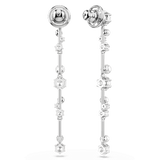 Swarovski Constella Drop Earrings Crystal Pearl Round Cuts White Rhodium Plated