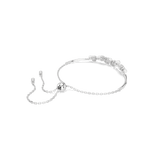 Swarovski Constella bangle, Crystal pearl, Round cuts, White, Rhodium plated