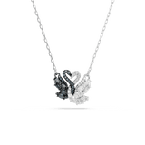 Swarovski Swan pendant, Swan, Black, Mixed metal finish