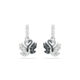 Swarovski Swan Drop Earrings Swan Black Rhodium plated