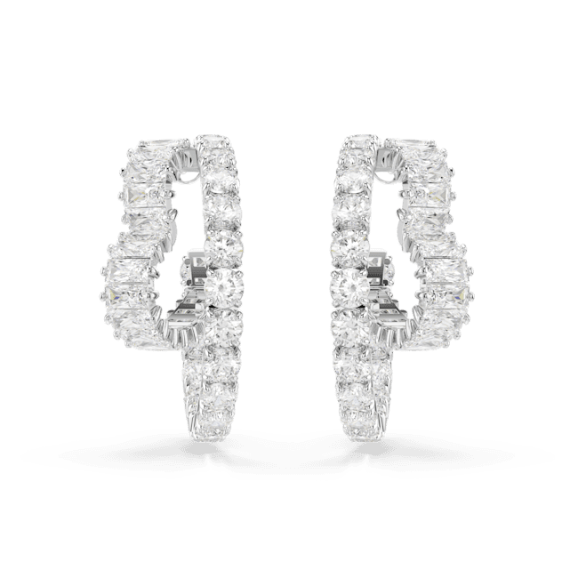 Swarovski Matrix Hoop Earrings Mixed cuts Heart White Rhodium plated | Accessories | departure-to-desk | Earrings | Fashion Jewellery | Spring Festival | Women | Women Earrings | Womens Swarovski Matrix Hoop Earrings Mixed cuts Heart White Rhodium plated | Accessories | departure-to-desk | Earrings | Fashion Jewellery | Spring Festival | Women | Women Earrings | Womens