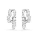 Swarovski Matrix Hoop Earrings Mixed cuts Heart White Rhodium plated