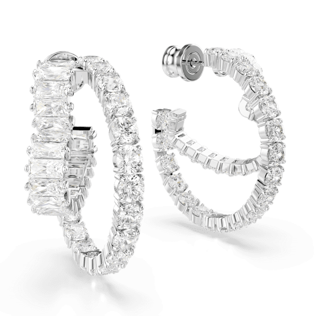 Swarovski Matrix Hoop Earrings Mixed cuts Heart White Rhodium plated | Accessories | departure-to-desk | Earrings | Fashion Jewellery | Spring Festival | Women | Women Earrings | Womens Swarovski Matrix Hoop Earrings Mixed cuts Heart White Rhodium plated | Accessories | departure-to-desk | Earrings | Fashion Jewellery | Spring Festival | Women | Women Earrings | Womens