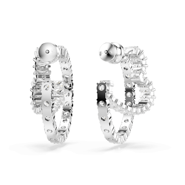 Swarovski Matrix Hoop Earrings Mixed cuts Heart White Rhodium plated | Accessories | departure-to-desk | Earrings | Fashion Jewellery | Spring Festival | Women | Women Earrings | Womens Swarovski Matrix Hoop Earrings Mixed cuts Heart White Rhodium plated | Accessories | departure-to-desk | Earrings | Fashion Jewellery | Spring Festival | Women | Women Earrings | Womens