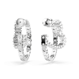 Swarovski Matrix Hoop Earrings Mixed cuts Heart White Rhodium plated