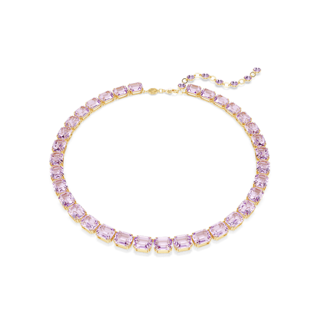 Swarovski Millenia Tennis Necklace Octagon cut Purple Gold-tone plated | Fashion Jewellery | Necklace | Necklace With Pendant | Women | Women Necklaces | Womens