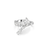 Swarovski Matrix Ring Mixed Cuts White Rhodium Plated
