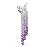 Swarovski Matrix Clip Earrings Color gradient Round cuts Purple Rhodium plated