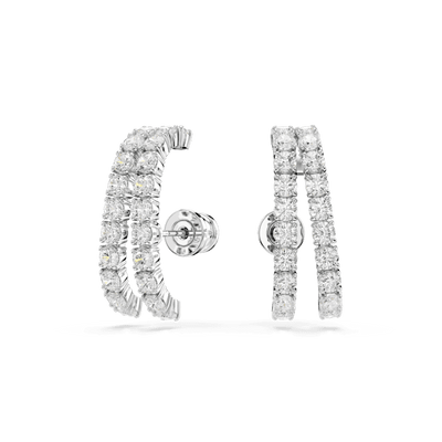 Swarovski Matrix Ear Cuffs Round cut White Rhodium plated