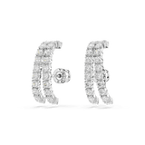 Swarovski Matrix Ear Cuffs Round cut White Rhodium plated