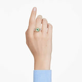 Swarovski Chroma Ring, Cushion cut, Multicolored, 18K gold finish