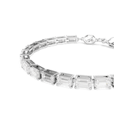 Swarovski Matrix Tennis Bracelet Baguette Cut White Rhodium Plated