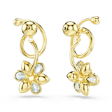 Swarovski Idyllia Drop Earrings Asymmetrical design Mixed cuts Flower Multicolored Gold-tone plated