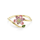 Swarovski Idyllia Bangle Mixed Cuts Flower Multicolored Gold-Tone Plated