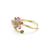Swarovski Idyllia Bangle Mixed Cuts Flower Multicolored Gold-Tone Plated