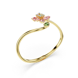 Swarovski Idyllia Bangle Mixed Cuts Flower Multicolored Gold-Tone Plated