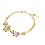 Swarovski Idyllia Necklace Mixed cuts Flower Multicolored Gold-tone plated