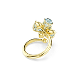 Swarovski Idyllia open Ring Mixed cuts Flower Blue Gold-tone plated Size 55