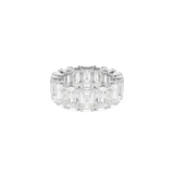 Swarovski Matrix Vittore Ring Baguette cut White Rhodium plated Size 58
