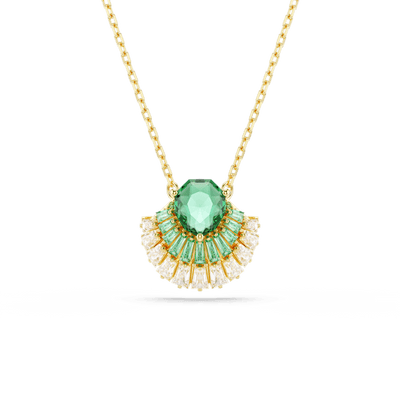 Swarovski Idyllia pendant Mixed cuts Shell Green Gold-tone plated
