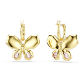 Swarovski Idyllia Drop Earrings Mixed cuts Pavé Butterfly Multicolored Gold-tone plated