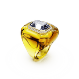 Swarovski Dulcis cocktail Ring Cushion cut Pavé Yellow