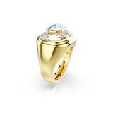 Swarovski Chroma cocktail Ring Octagon cut Blue Gold-tone plated
