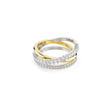 Swarovski Hyperbola ring, Mixed cuts, White, Mixed metal finish